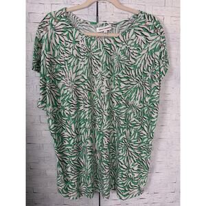 Emily Daniels women top button shoulder feminine eclectic grandma plus size ￼